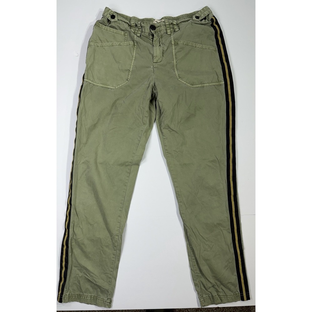 Zadig & Voltaire Green Cotton Pants Side Stripe Size 42 Vintage